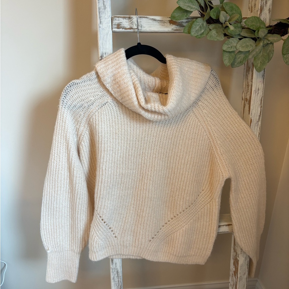 Pink Republic Cream Cowl Neck Sweater